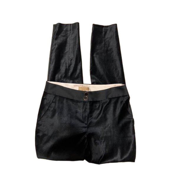 Ted Baker Womens Pants 0 28 waist Black Thin Velvet Skinny Leg Jeans Cotton $175 - Picture 1 of 11